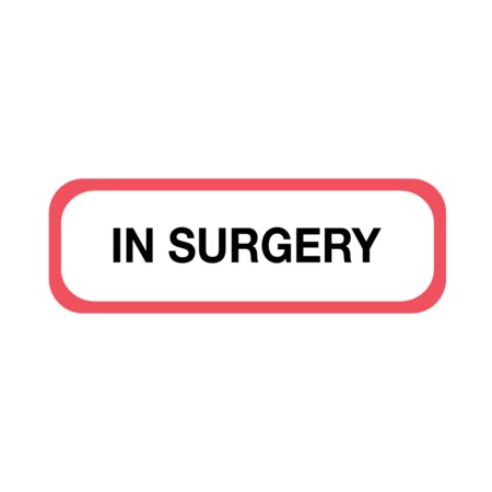 Position Labels - In Surgery 1/2 X 1-1/2 White W/Red & Black